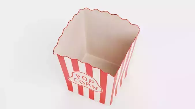 Popcorn Cup V2 - Box with Custom Design Low-poly 3D model 6