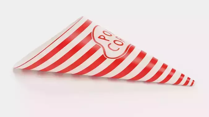 Popcorn Cup V3 - Cone with Custom Design Low-poly 3D model 5