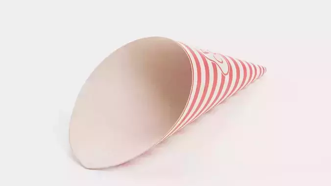 Popcorn Cup V3 - Cone with Custom Design Low-poly 3D model 6