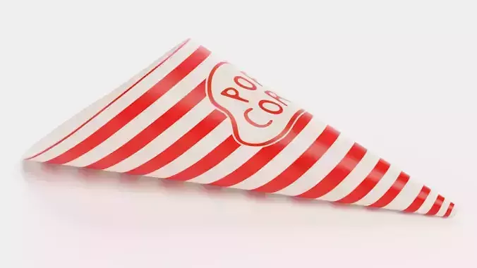 Popcorn Cup V3 - Cone with Custom Design Low-poly 3D model 2