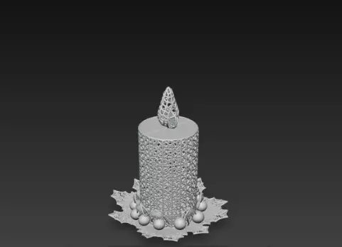 3D Christmas Candle Model Festive Holiday Decor 3D print model_3