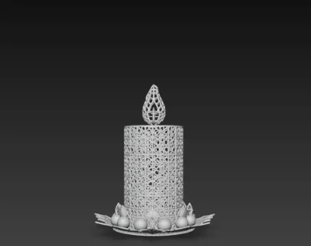 3D Christmas Candle Model Festive Holiday Decor 3D print model_1