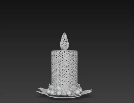 3D Christmas Candle Model Festive Holiday Decor 3D print model_2