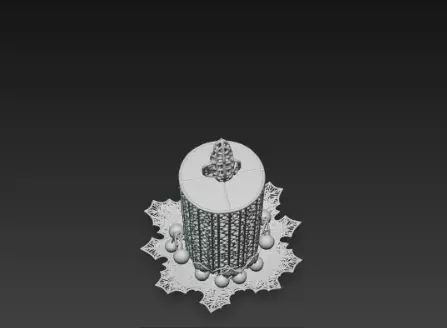 3D Christmas Candle Model Festive Holiday Decor 3D print model_5