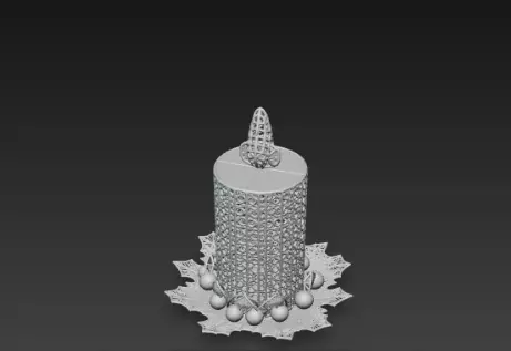 3D Christmas Candle Model Festive Holiday Decor 3D print model_4
