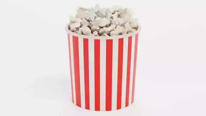 Popcorn in Cup V1 - Filled Bucket with Custom Design 3D model 5
