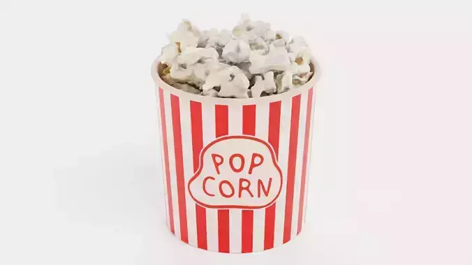 Popcorn in Cup V1 - Filled Bucket with Custom Design 3D model