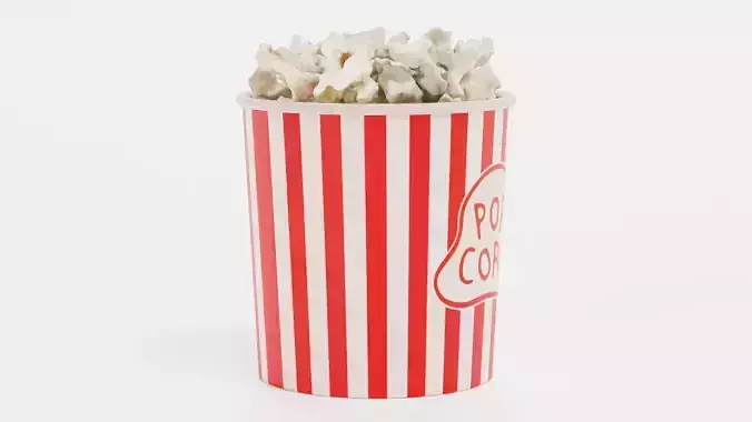 Popcorn in Cup V1 - Filled Bucket with Custom Design 3D model 4
