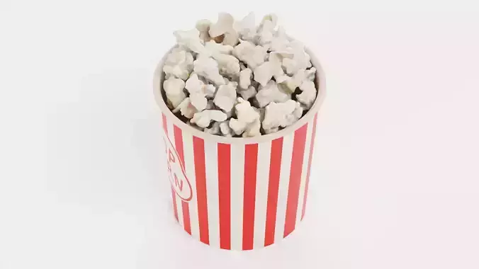 Popcorn in Cup V1 - Filled Bucket with Custom Design 3D model 6