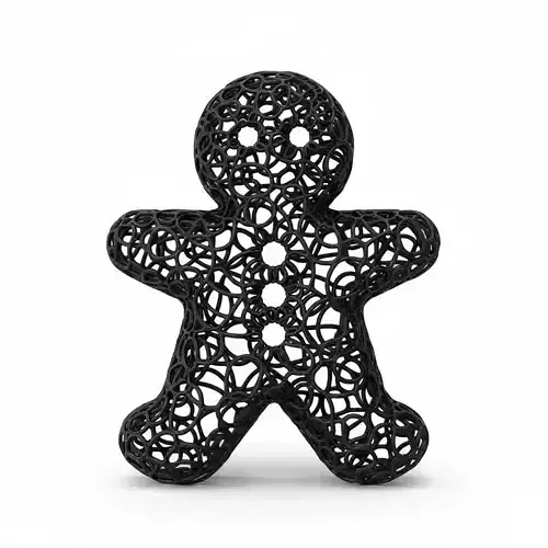 3D Gingerbread Man Model Merry Christmas Scene 3D print model