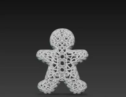3D Gingerbread Man Model Merry Christmas Scene 3D print model_1