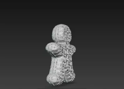 3D Gingerbread Man Model Merry Christmas Scene 3D print model_3