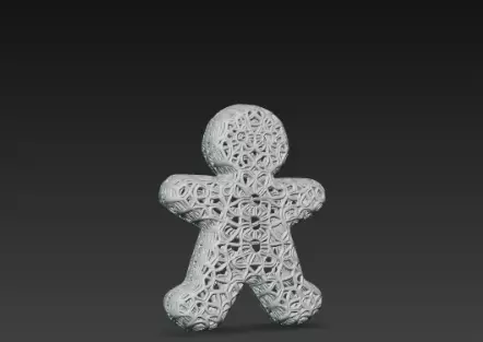 3D Gingerbread Man Model Merry Christmas Scene 3D print model_2