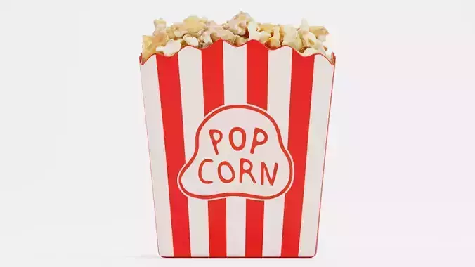 Popcorn in Cup V2 - Filled Box with Custom Design 3D model 4