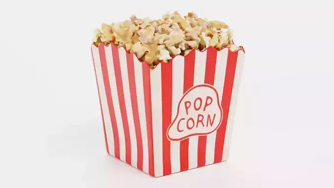 Popcorn in Cup V2 - Filled Box with Custom Design 3D model 5