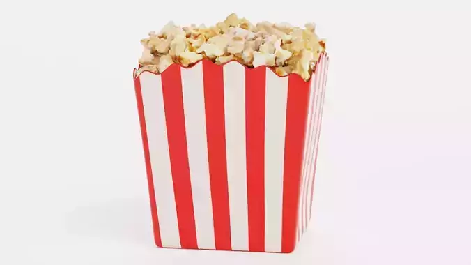 Popcorn in Cup V2 - Filled Box with Custom Design 3D model 7