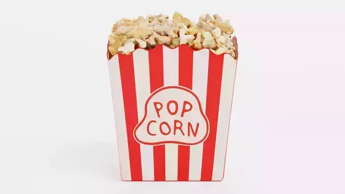 Popcorn in Cup V2 - Filled Box with Custom Design 3D model 2