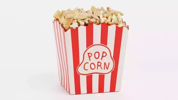 Popcorn in Cup V2 - Filled Box with Custom Design 3D model