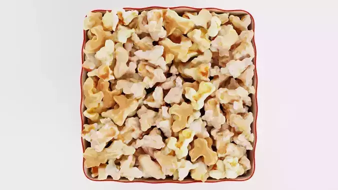 Popcorn in Cup V2 - Filled Box with Custom Design 3D model 3