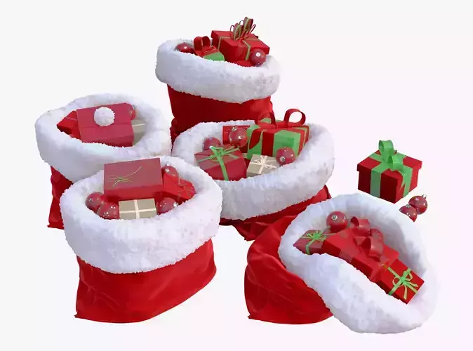 Christmas Gift Sacks with Presents M1