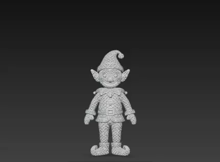 3D Christmas Elf Model Festive Holiday Character 3D print model_1