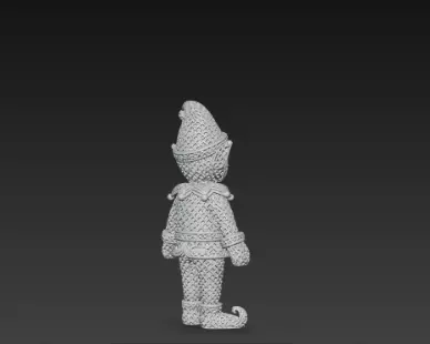 3D Christmas Elf Model Festive Holiday Character 3D print model_4