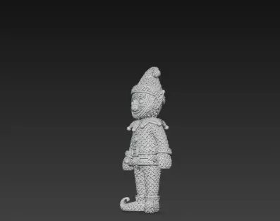 3D Christmas Elf Model Festive Holiday Character 3D print model_8