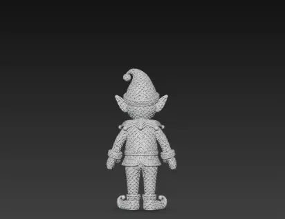3D Christmas Elf Model Festive Holiday Character 3D print model_5