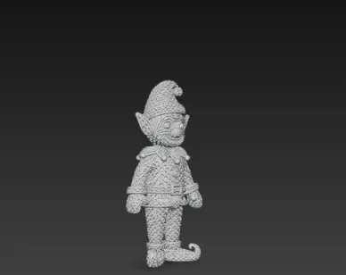 3D Christmas Elf Model Festive Holiday Character 3D print model_2