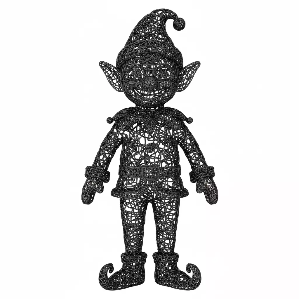 3D Christmas Elf Model Festive Holiday Character 3D print model_0