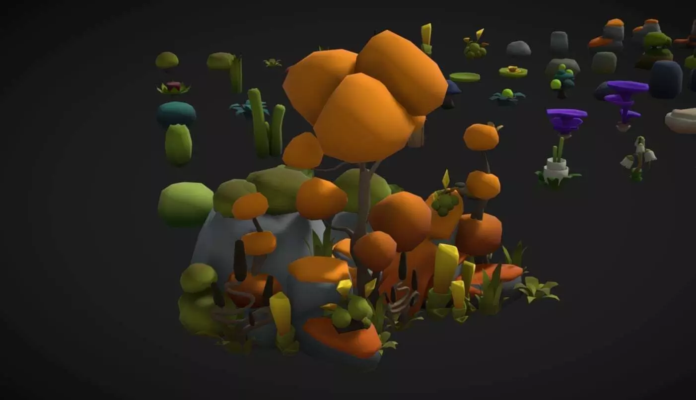Stylized Nature Asset Pack 3D model_2