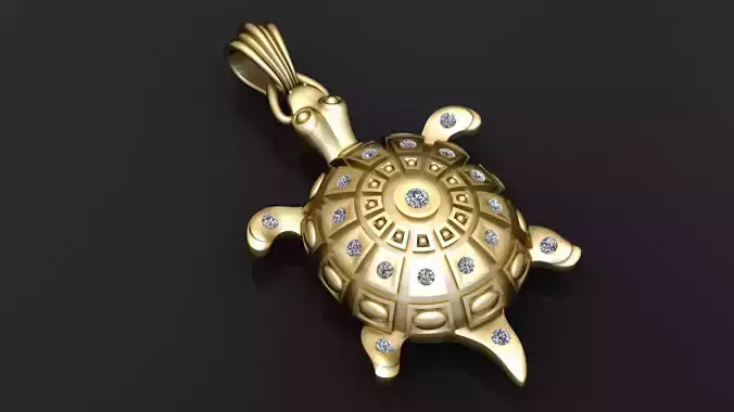 Turtle Animal Pendant 3D Printable Model
