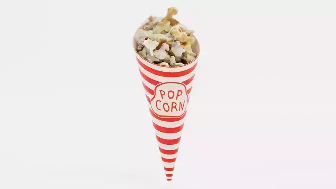 Popcorn in Cup V3 - Filled Cone with Custom Design 3D model 4