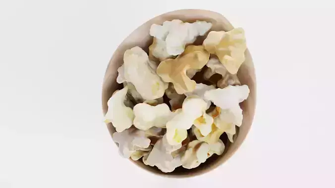 Popcorn in Cup V3 - Filled Cone with Custom Design 3D model 3