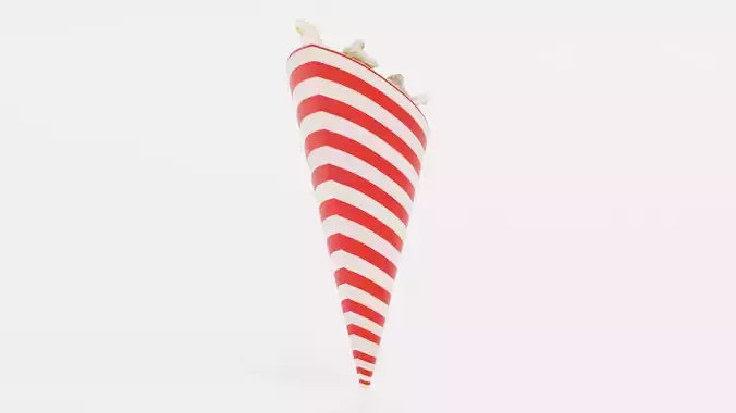 Popcorn in Cup V3 - Filled Cone with Custom Design 3D model 6