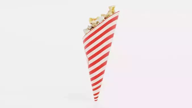 Popcorn in Cup V3 - Filled Cone with Custom Design 3D model 7