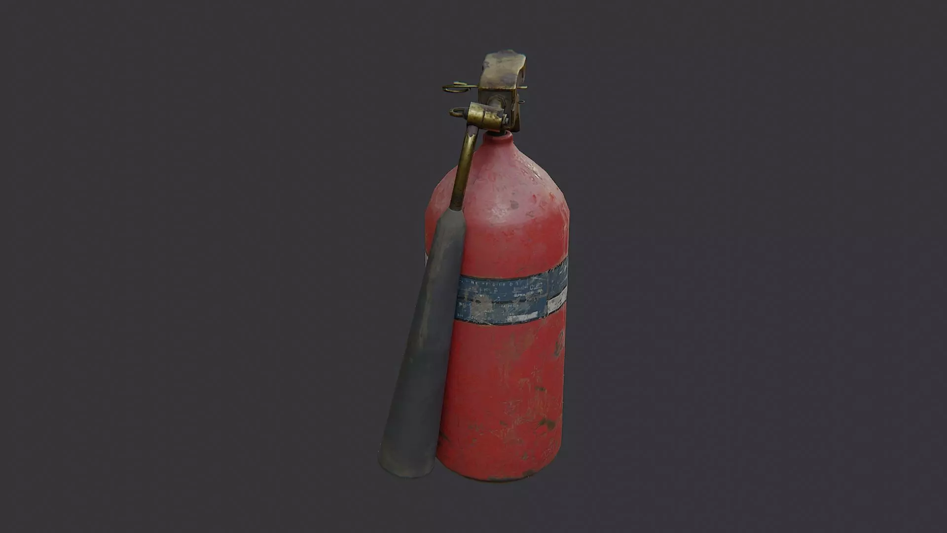 Small Red Fire Extinguisher with Hose Low-poly 3D model_1