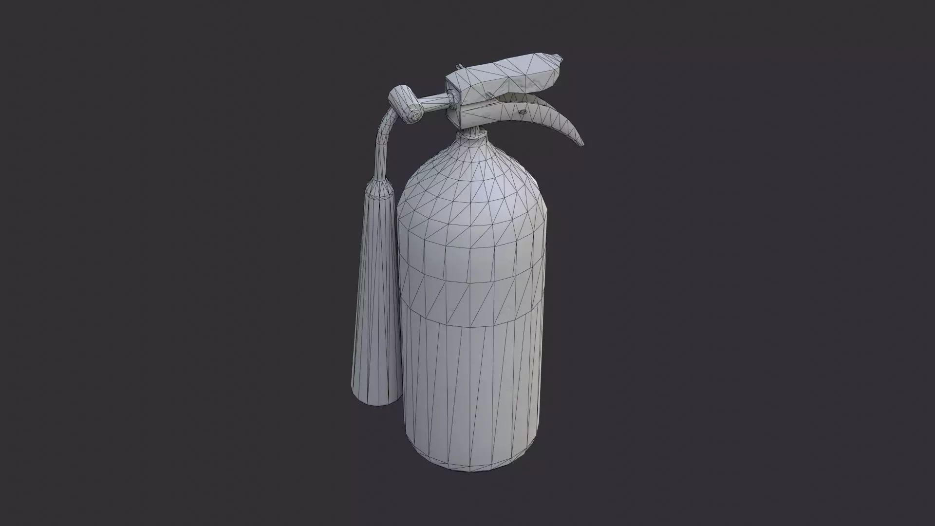 Small Red Fire Extinguisher with Hose Low-poly 3D model_7
