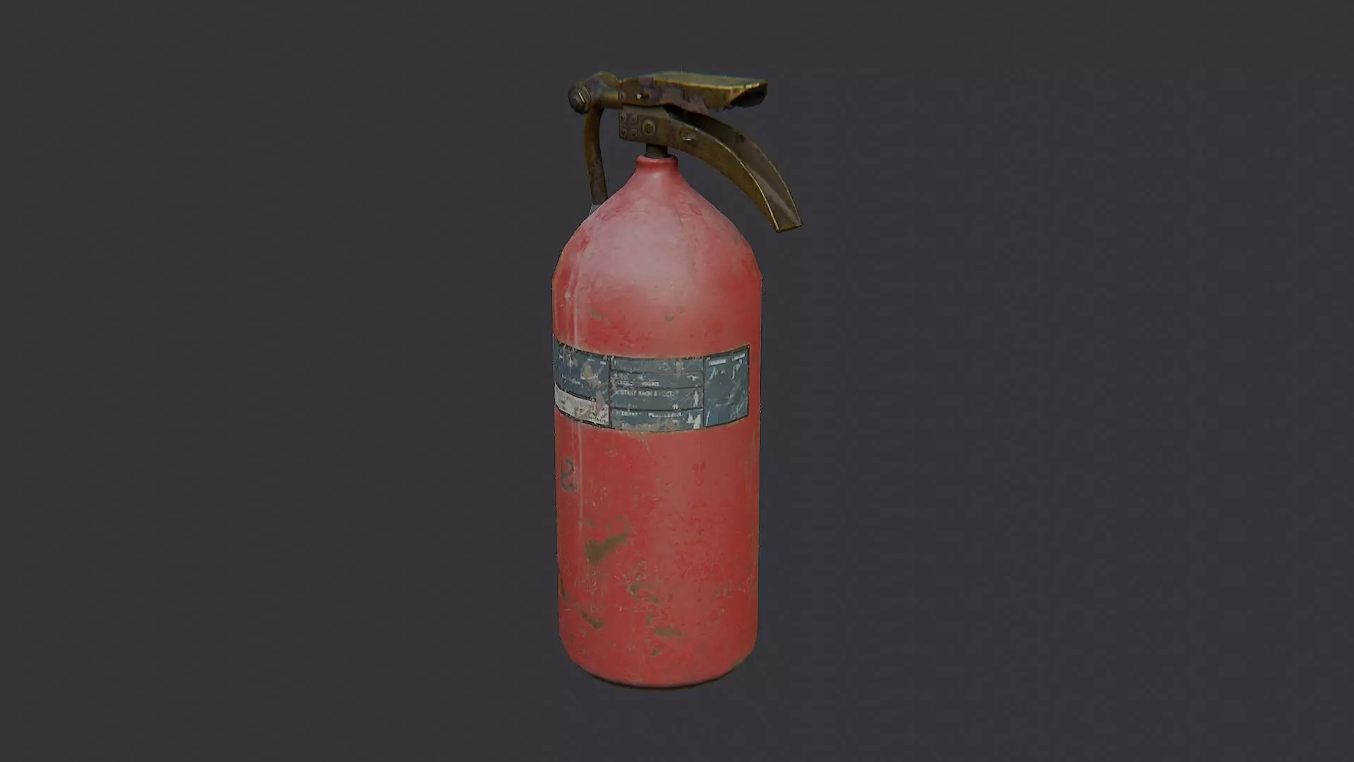 Small Red Fire Extinguisher with Hose Low-poly 3D model_2
