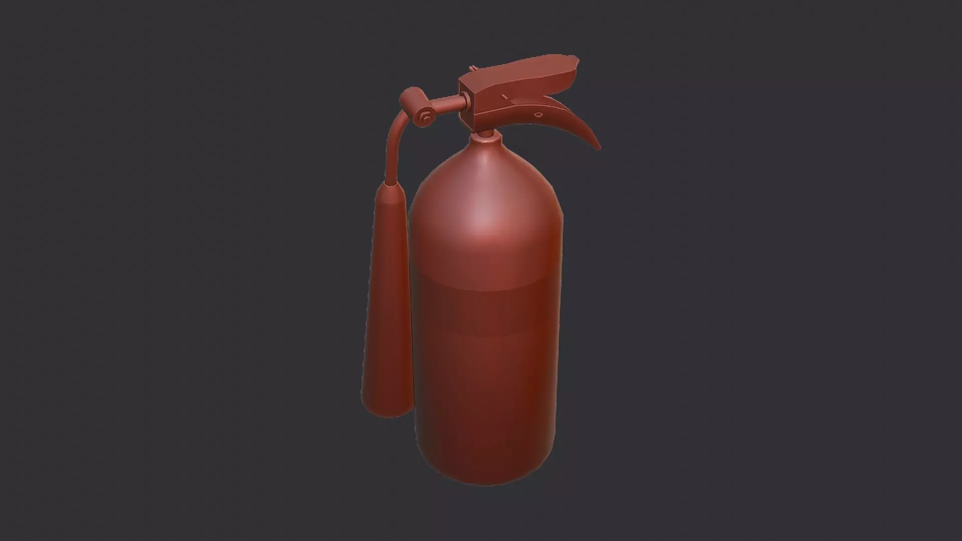 Small Red Fire Extinguisher with Hose Low-poly 3D model_6