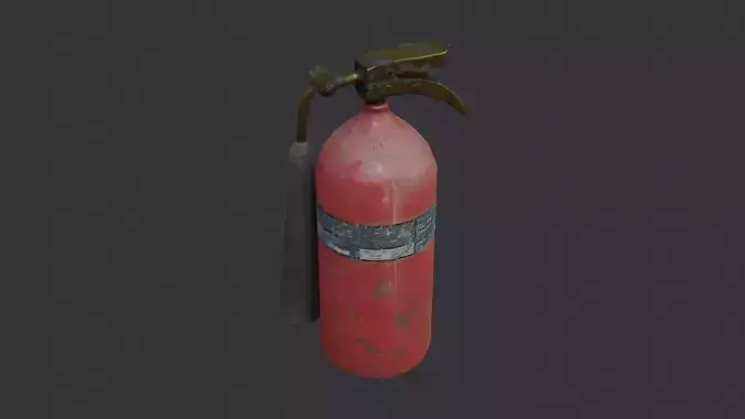 Small Red Fire Extinguisher with Hose Low-poly 3D model Small Red Fire Extinguisher with Hose Low-poly 3D model
