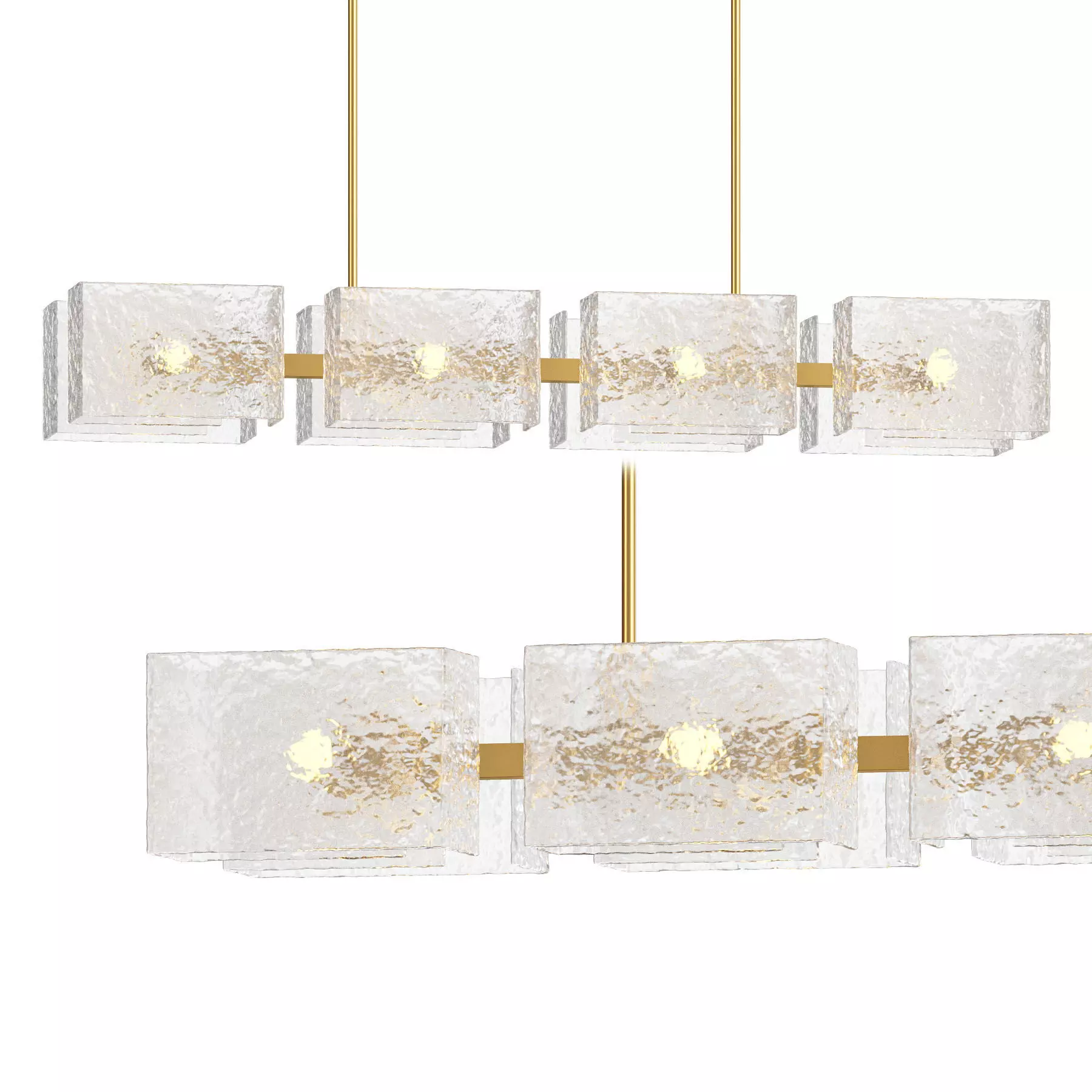 Ripple Glass Linear Chandelier 3D model