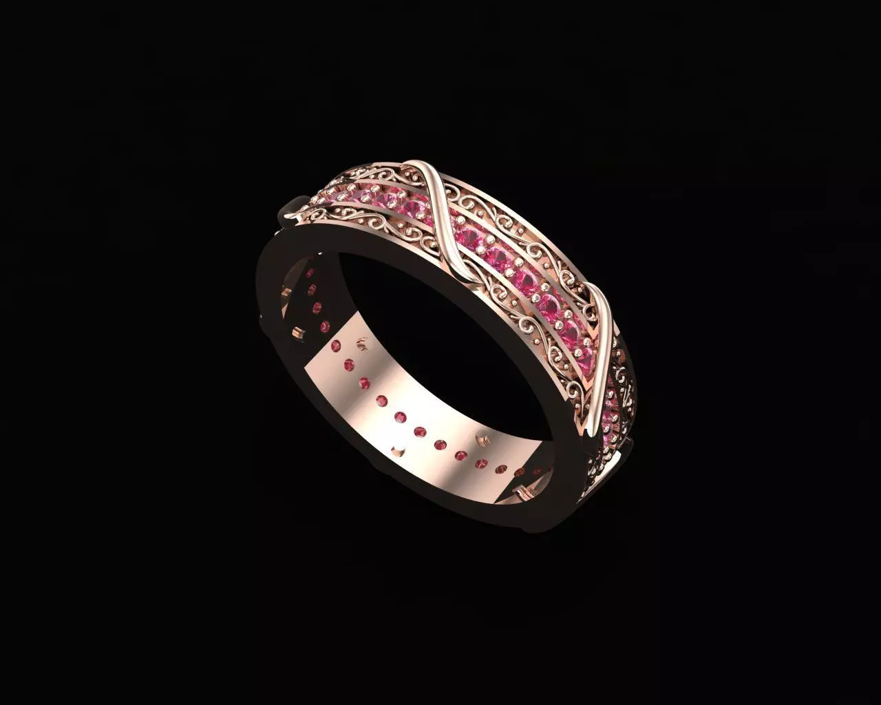 The Enchanted Vine Eternity Band 3D print model_0
