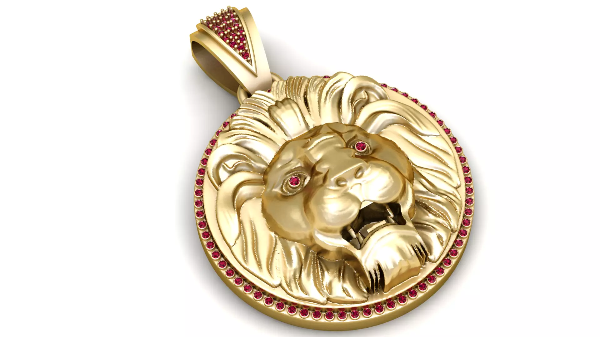 LION FACE PENDANT 3D PRINTABLE MODEL 3D print model