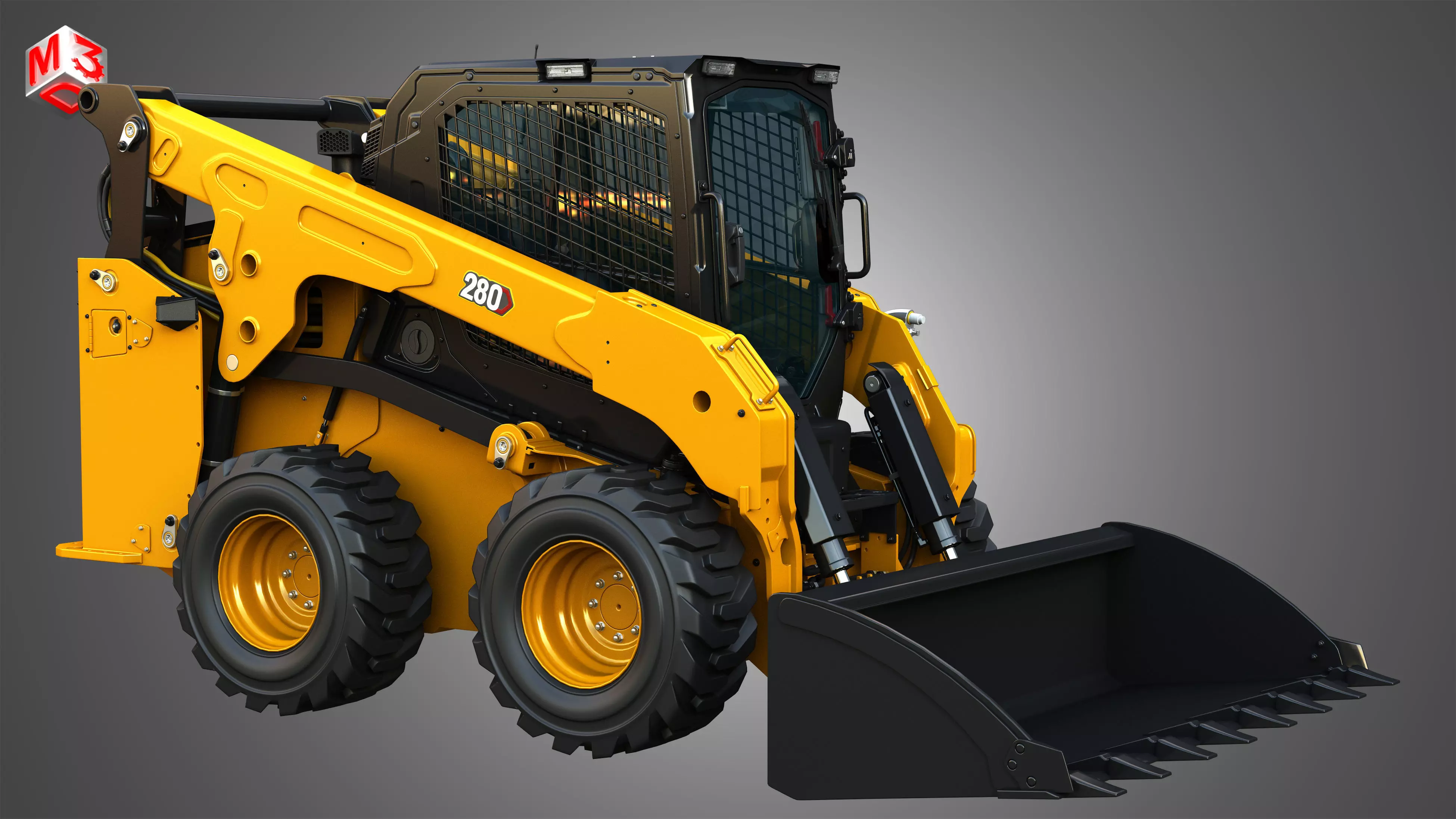 280 Skid Steer Loader - Bucket 3D model_17