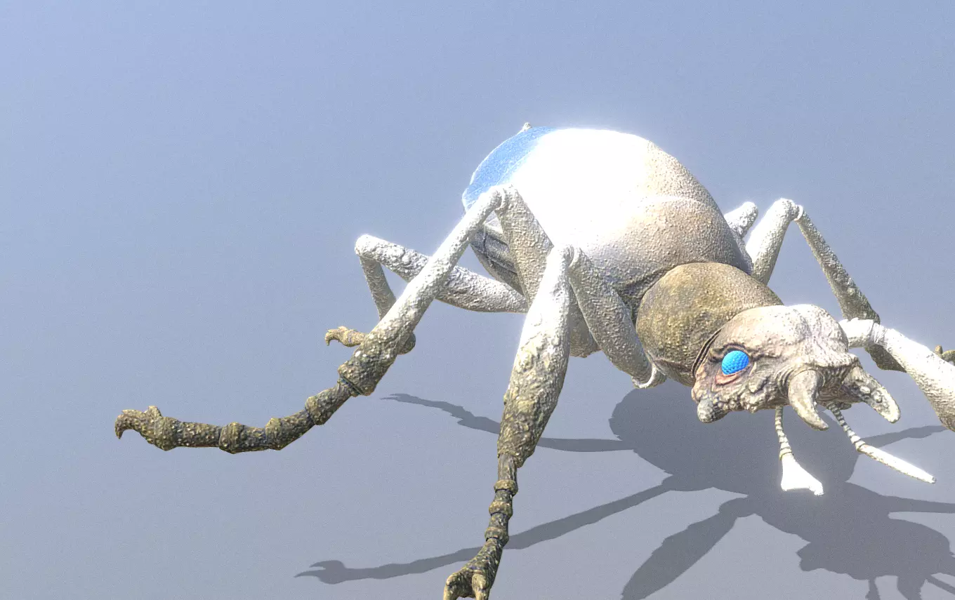 Gray Beetle Bug Running Fbx Png 3D model_1