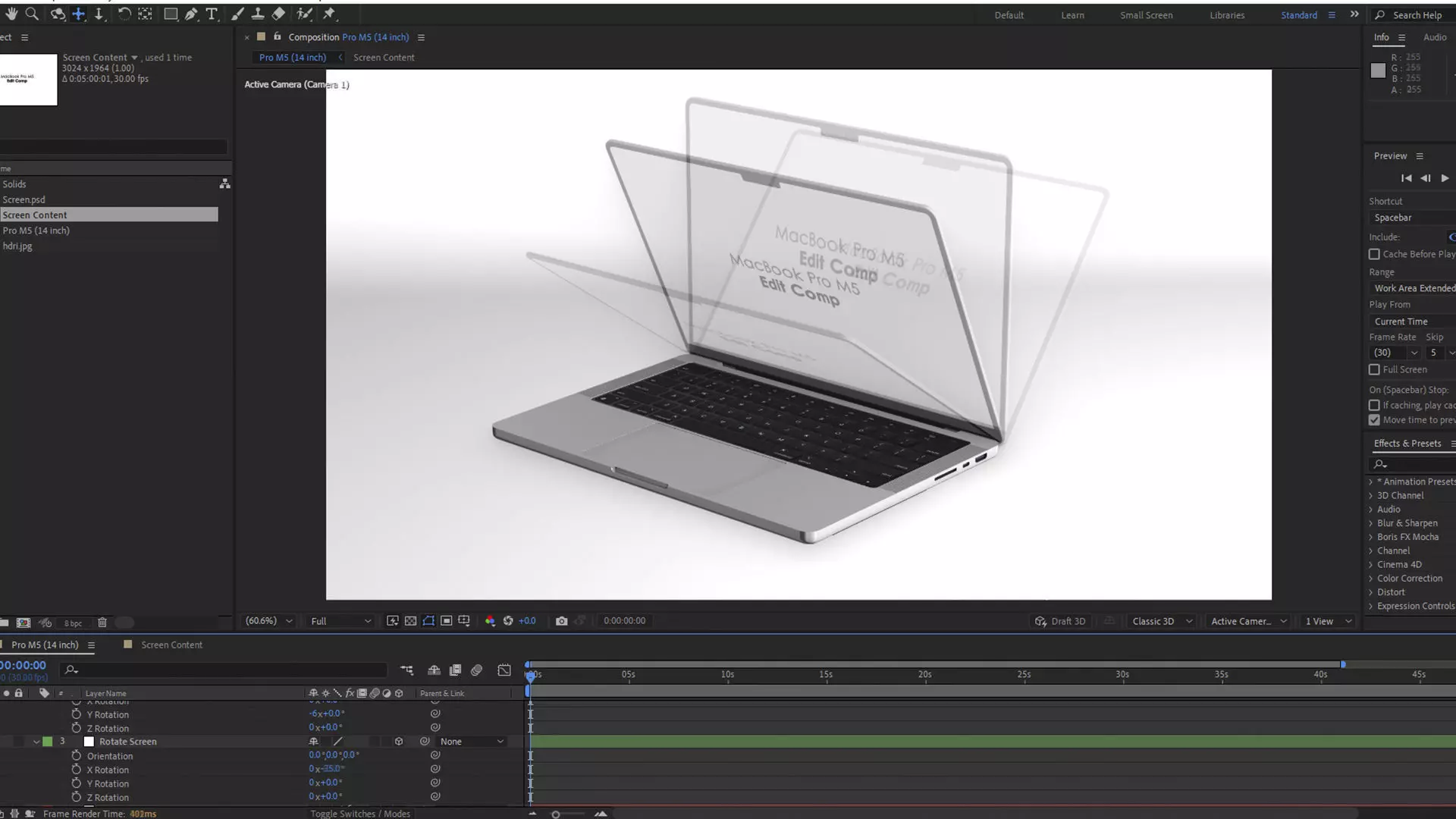 MacBook Pro M5 3D Model for Element 3D And Cinema 4D 3D model_6