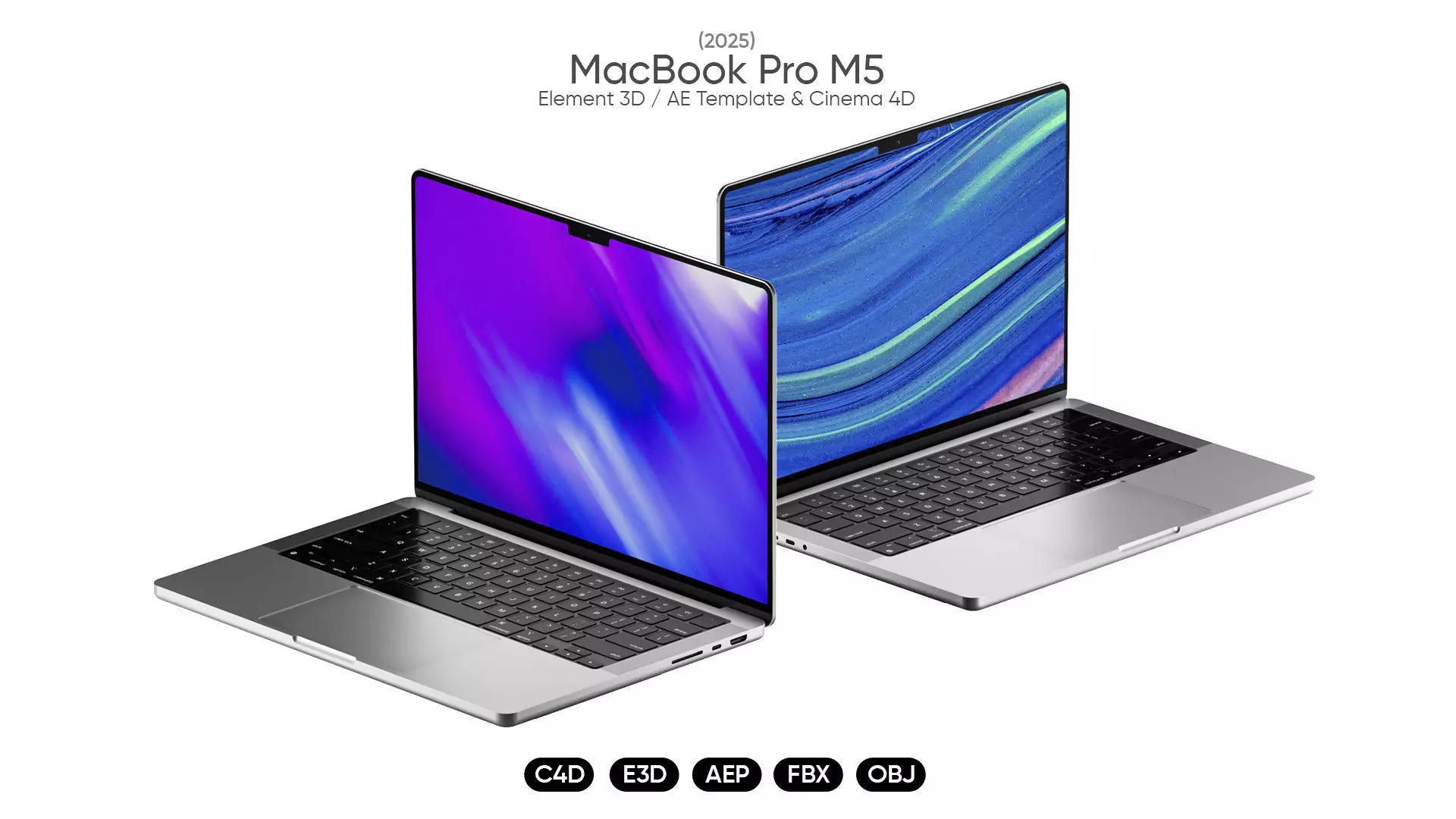 MacBook Pro M5 3D Model for Element 3D Cinema 4D After Effects 3D model