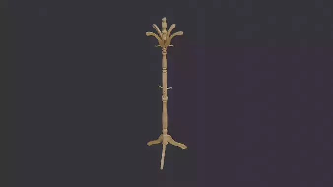 Walnut Wood Standing Coat Rack