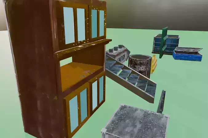 rusty warehouse props